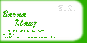 barna klauz business card